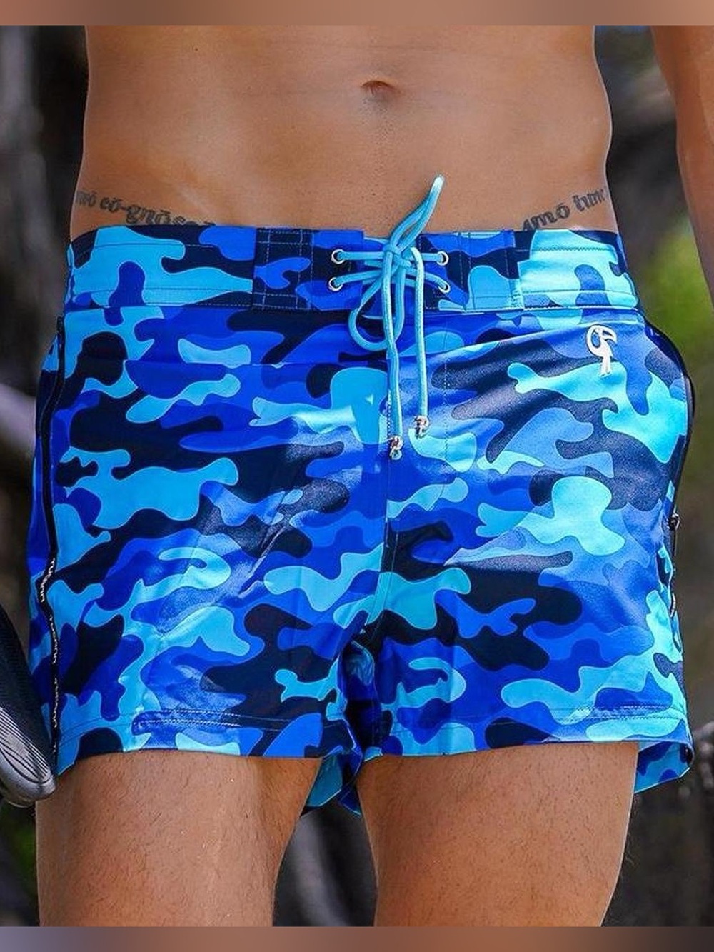 NWOT! Tucann Blue Camo Swim Shorts Men’s Size Medium Board Shorts Trunks Beach